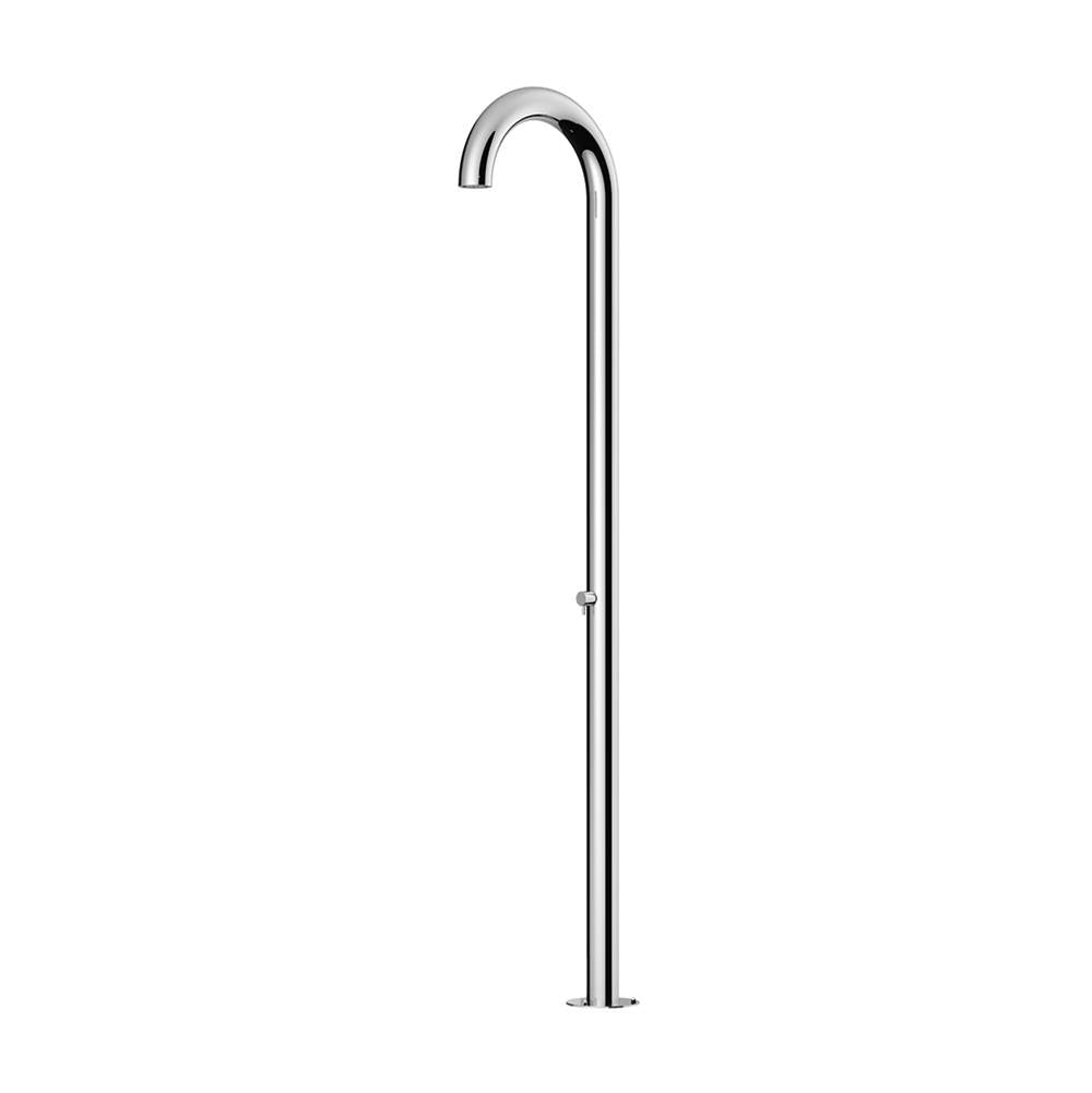 Outdoor Shower - 'Club'' Free Standing Single Supply Shower Unit - Concealed Shower Head - Satin