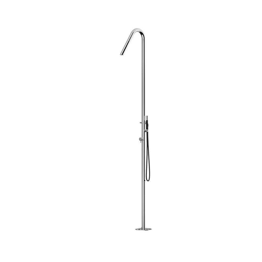 Outdoor Shower - 'Twiggy Rain'' Free Standing Single Supply Shower Unit - Hand Spray - Concealed Shower Head - Mirror (replaces FTA-CS40-CHS)