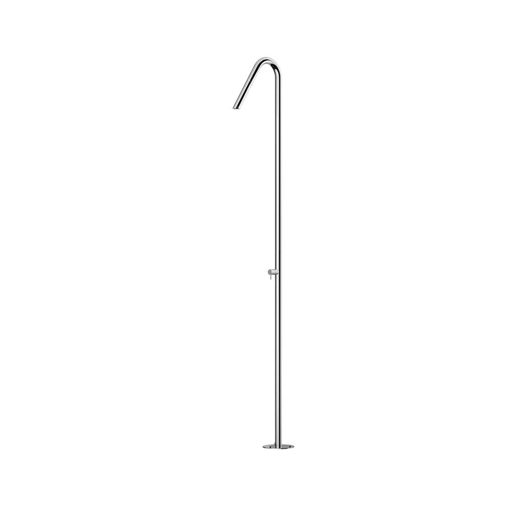 Outdoor Shower - 'Twiggy Rain'' Free Standing Hot & Cold Shower Unit - Concealed Shower Head - Satin(replaces FTA-CS40-HC-S)