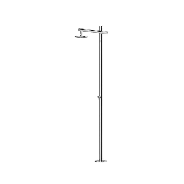 Outdoor Shower - 'Onda'' Free Standing Single Supply Shower Unit - 8'' Shower Head - Mirror
