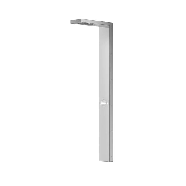 Outdoor Shower - 'In & Out'' Wall Mount Single Supply Shower Panel - ADA Metered Push Valve - Concealed Shower Head - Mirror