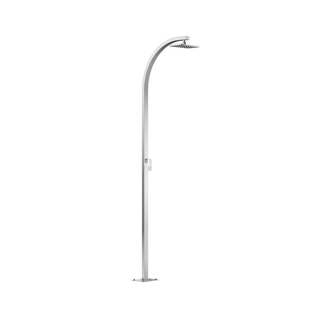 Outdoor Shower - 'Arko'' Free Standing Hot & Cold Shower Unit - 10'' x 5 1/2'' Shower Head - Mirror