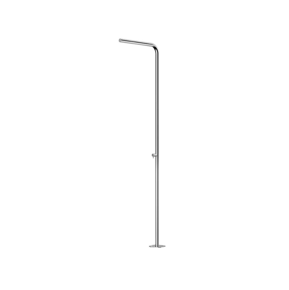 Outdoor Shower - 'Skinny'' Free Standing Single Supply Shower Unit - Concealed Shower Head - Mirror