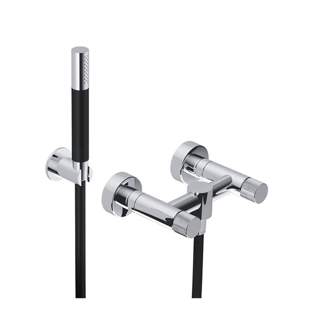 Outdoor Shower - 'Waterline'' Wall Mount Hot & Cold Hand Spray - Satin