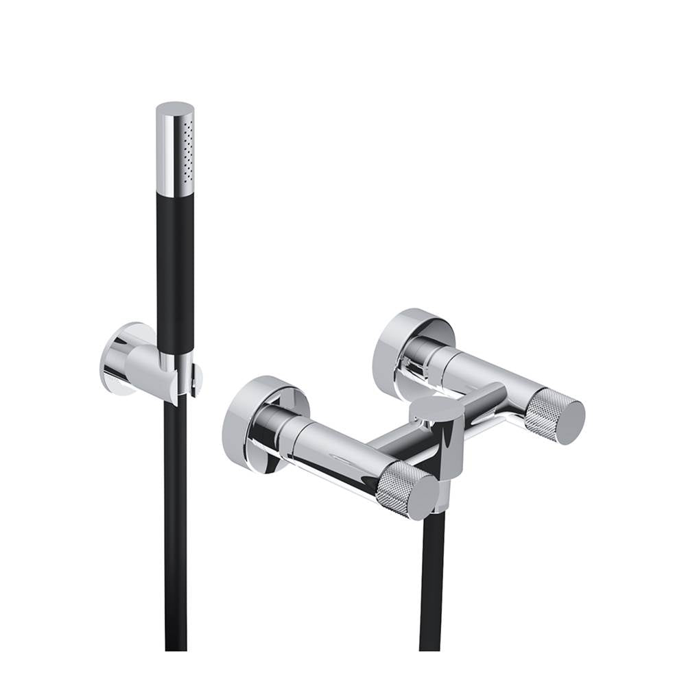 Outdoor Shower - 'Waterline'' Wall Mount Hot & Cold Hand Spray - Mirror