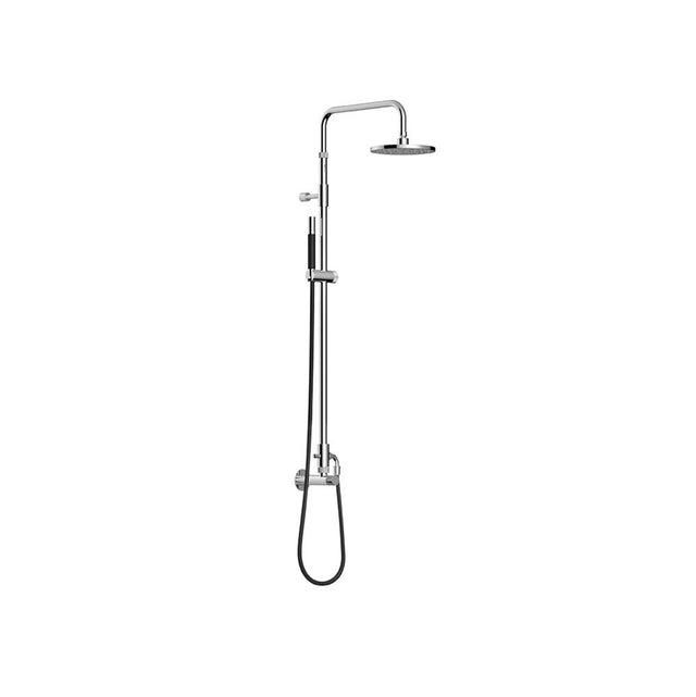 Outdoor Shower - 'Waterline'' Wall Mount Single Supply Shower Unit - Hand Spray - 8'' Shower Head - Mirror