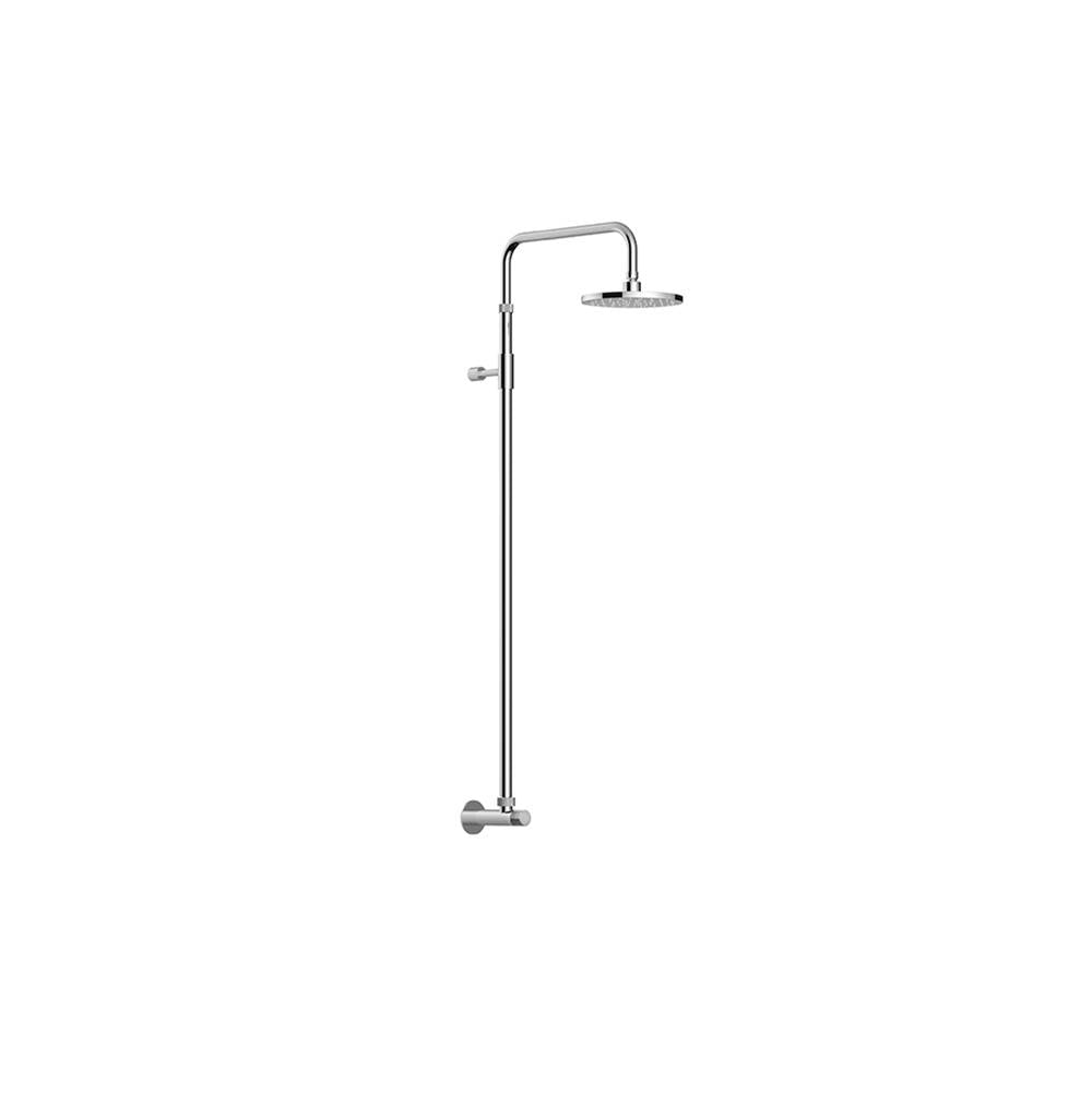 Outdoor Shower - 'Waterline'' Wall Mount Single Supply Shower Unit - 8'' Shower Head - Satin