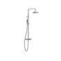 Outdoor Shower - 'Waterline'' Wall Mount Hot & Cold Shower Unit - Thermostatic Valve - Hand Spray - 8'' Shower Head - Satin