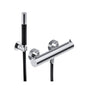 Outdoor Shower - 'Waterline'' Wall Mount Hot & Cold Hand Spray - Thermostatic Valve  - Satin