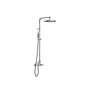 Outdoor Shower - 'Waterline'' Wall Mount Hot & Cold Shower Unit - Hand Spray - 12'' Shower Head - Satin