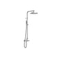 Outdoor Shower - 'Waterline'' Wall Mount Hot & Cold Shower Unit - Single Handle Valve - Hand Spray - 12'' Shower Head - Mirror