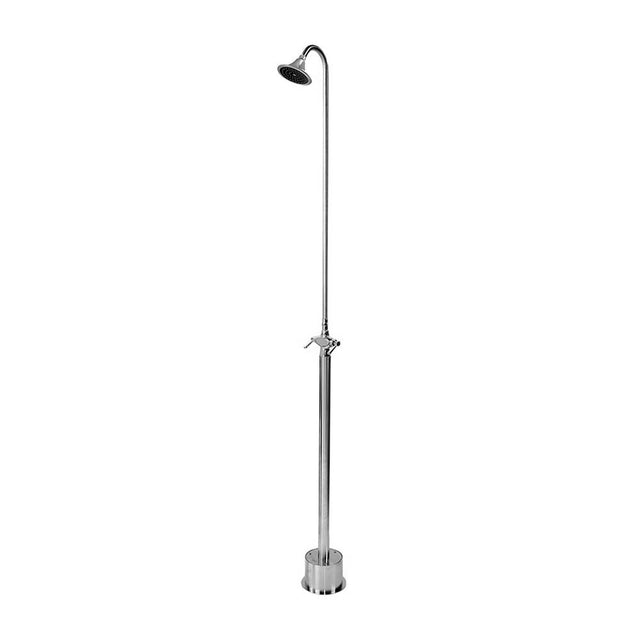 Outdoor Shower - Free Standing Hot & Cold Shower - ADA Lever Handle Valve, 4'' Shower Head