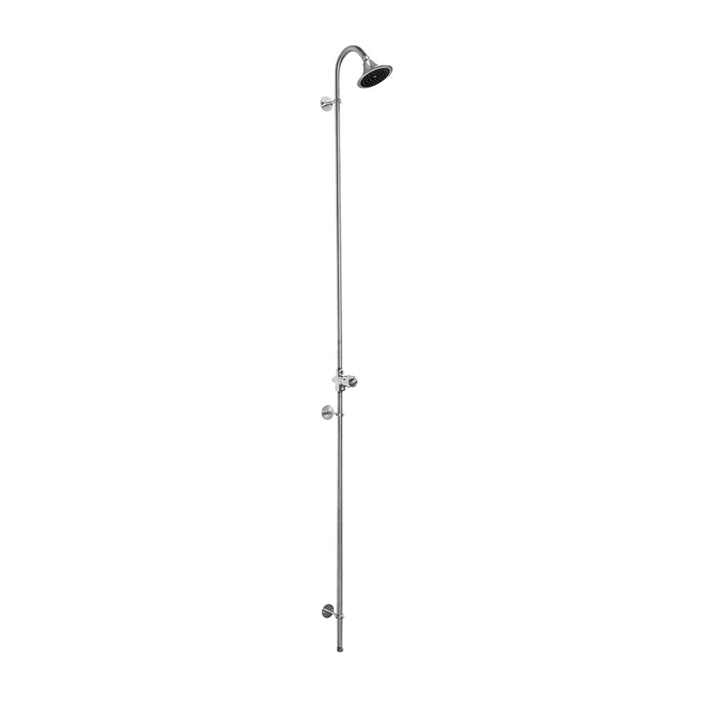 Outdoor Shower - Wall Mount Single Supply Shower - ADA Metered Valve, 4'' Shower Head