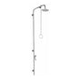 Outdoor Shower - Wall Mount Single Supply Shower - Pull Chain Valve, 8'' Shower Head, Cross Handle Foot Shower