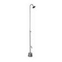 Outdoor Shower - Free Standing Single Supply Shower - Cross Handle Valve, 4'' Shower Head, Hose Bibb