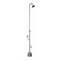 Outdoor Shower - Free Standing Single Supply Shower - Cross Handle Valve, 4'' Shower Head, Hose Bibb, Push Button Drinking Fountain