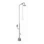 Outdoor Shower - Free Standing Single Supply Shower - Pull Chain Valve, 8'' Shower Head, Hose Bibb, ADA Metered Drinking Fountain