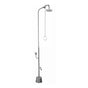 Outdoor Shower - Free Standing Single Supply Shower - Pull Chain Valve, 8'' Shower Head, Hose Bibb, Push Button Drinking Fountain