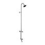 Outdoor Shower - Wall Mount Single Supply Shower - ADA Metered Valve, 4'' Shower Head, Foot Shower - Stainless Steel