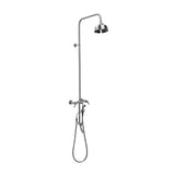Outdoor Shower - Wall Mount Hot & Cold Shower - ADA Lever Handle Valve, 6'' Shower Head, Hand Spray & Hose, Foot Shower - Stainless Steel - Stainless Steel