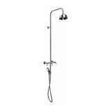 Outdoor Shower - Wall Mount Hot & Cold Shower - ADA Lever Handle Valve, 6'' Shower Head, Hand Spray & Hose - Stainless Steel - Stainless Steel