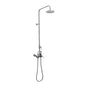 Outdoor Shower - Wall Mount Hot & Cold Shower - ADA Lever Handle Valve, 8'' Shower Head, Hand Spray & Hose - Chrome Plated Brass