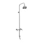 Outdoor Shower - Wall Mount Hot & Cold Shower - ADA Lever Handle Valve, 6'' Shower Head, Foot Shower - Stainless Steel - Stainless Steel