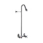 Outdoor Shower - Wall Mount Hot & Cold Shower - Cross Handle Valve, 1-5/8'' Shower Head, Chrome Plated Brass