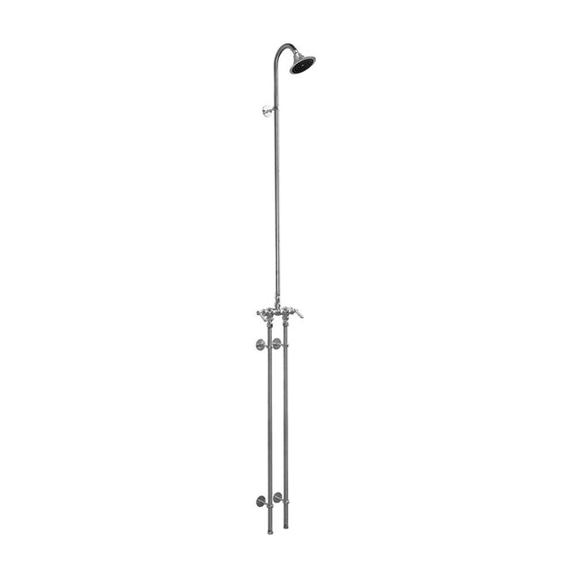 Outdoor Shower - Wall Mount Hot & Cold Shower - ADA Lever Handle Valve, 4'' Shower Head