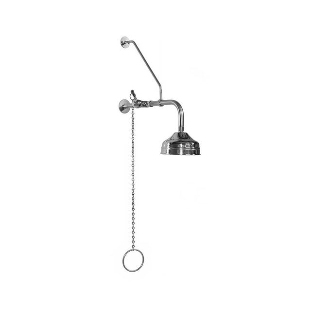 Outdoor Shower - Wall Mount Single Supply Shower - Pull Chain Valve, 6'' Shower Head