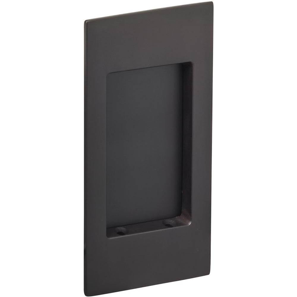 OMNIA - Flushcup, Modern Small Rectangle 4.5 X 2 9/32 US10B - Black, Oil Rubbed - Lacquered
