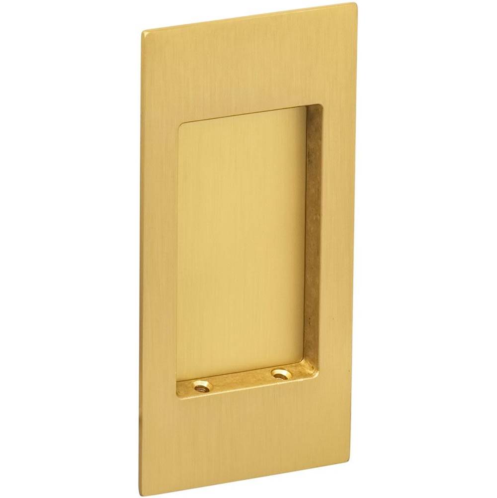 OMNIA - Flushcup, Modern Small Rectangle 4.5 X 2 9/32 US14 - Satin Brass Lacquered