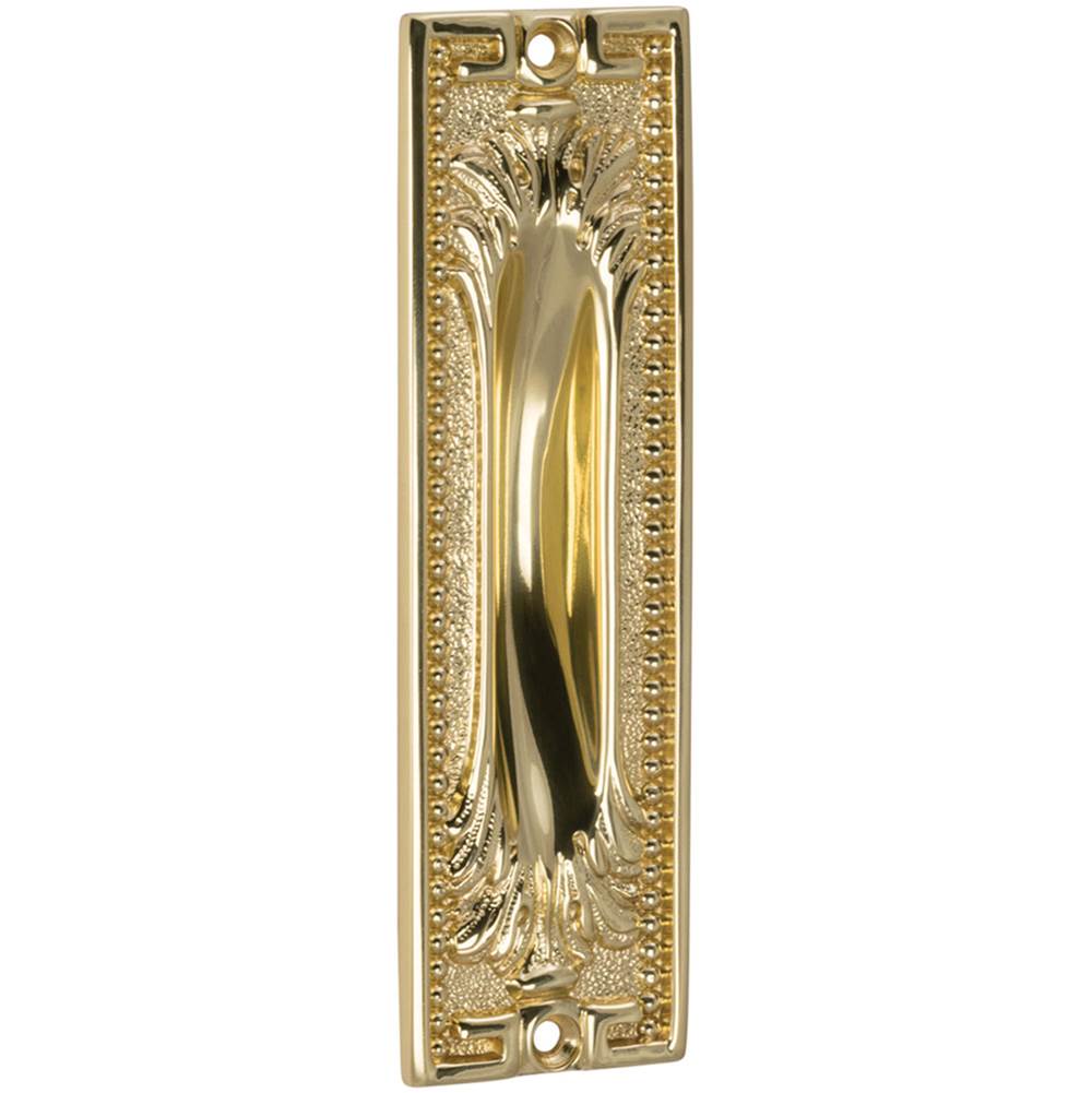 OMNIA - Ornate Flush Pull US3 - Lacquered Polished Brass