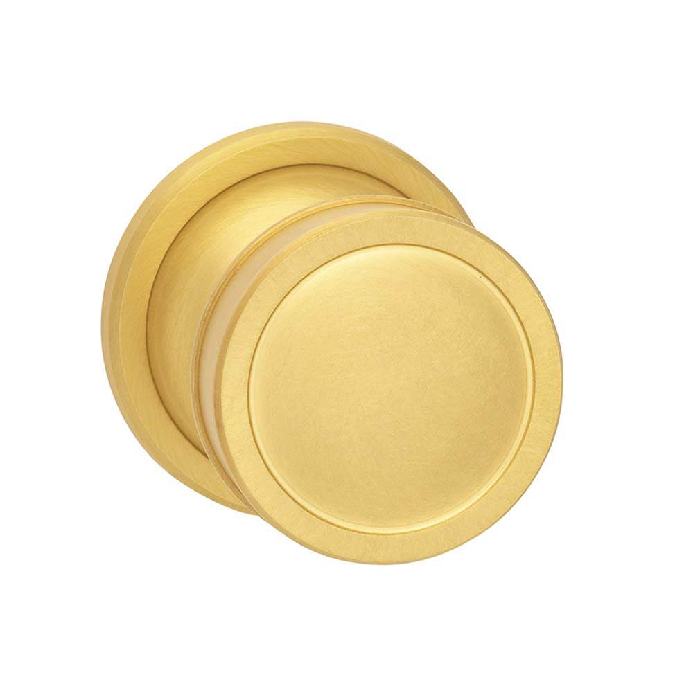 OMNIA - Plain Knob 67 mm Rose Pr US4 - Lacquered Satin Brass