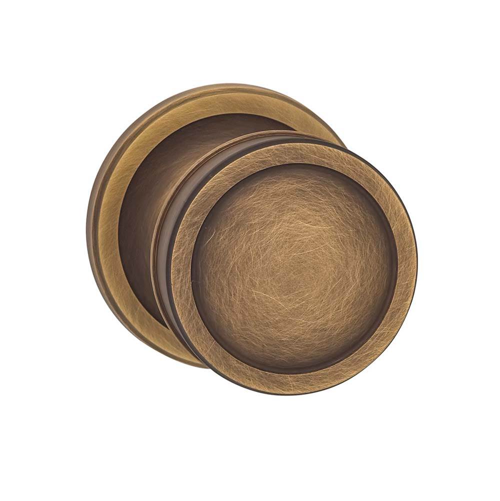 OMNIA - Edged Knob 67 mm Rose Sd US5 - Lacquered Antique Brass