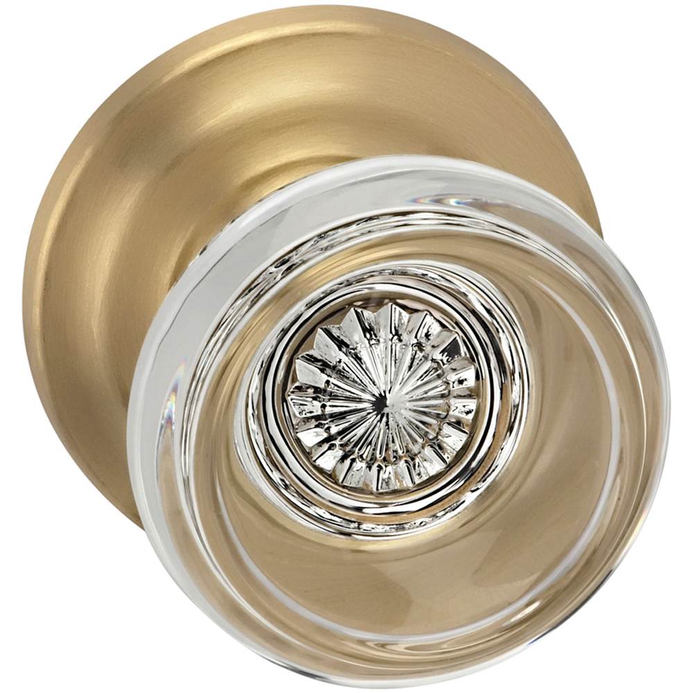 OMNIA - Glass.Kn,Trad Rose,Pass. US5 - Lacquered Antique Brass