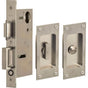 OMNIA - Pocket Door Lockset US32D - Satin Stainless Steel