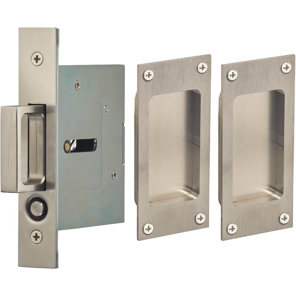 OMNIA - Pocket Door Lockset US32D - Satin Stainless Steel