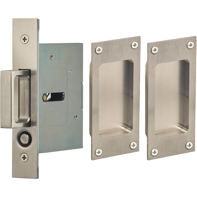 OMNIA - Pocket Door Lockset US32D - Satin Stainless Steel