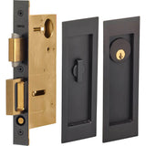 OMNIA - Pocket Door Lockset ''A'' US10B - Lacquered Oil Rubbed Black
