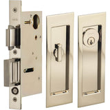 OMNIA - Pocket Door Lockset ''A'' US14 - Lacquered Polished Nickel Plated