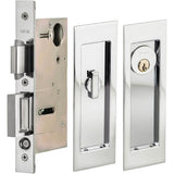 OMNIA - Pocket Door Lockset ''A'' US26 - Polished Chrome Plated