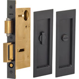 OMNIA - Pocket Door Lockset ''L'' US10B - Lacquered Oil Rubbed Black