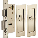 OMNIA - Pocket Door Lockset ''L'' US14 - Lacquered Polished Nickel Plated
