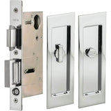 OMNIA - Pocket Door Lockset ''L'' US26 - Polished Chrome Plated