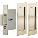 OMNIA - Pocket Door Lockset ''N'' US14 - Lacquered Polished Nickel Plated