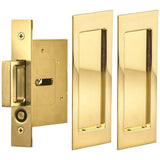 OMNIA - Pocket Door Lockset ''N'' US3A - Unlacquered Polished Brass
