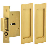 OMNIA - Pocket Door Lockset ''N'' US4 - Lacquered Satin Brass
