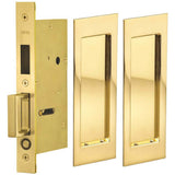 OMNIA - Pocket Door Lockset US3A - Unlacquered Polished Brass