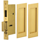 OMNIA - Pocket Door Lockset US4 - Lacquered Satin Brass
